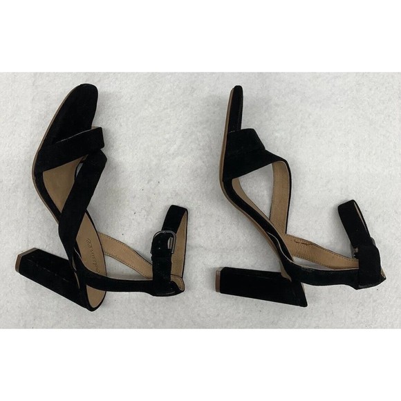 Madewell Sandal Shoes Womens Size 9 Strappy Black Suede Heels Party Church AE243 - Picture 13 of 15